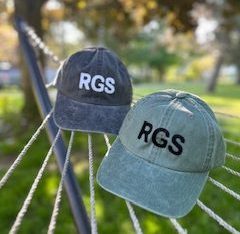 Hats displaying the Ridiculously Good Salsa letters "RGS".