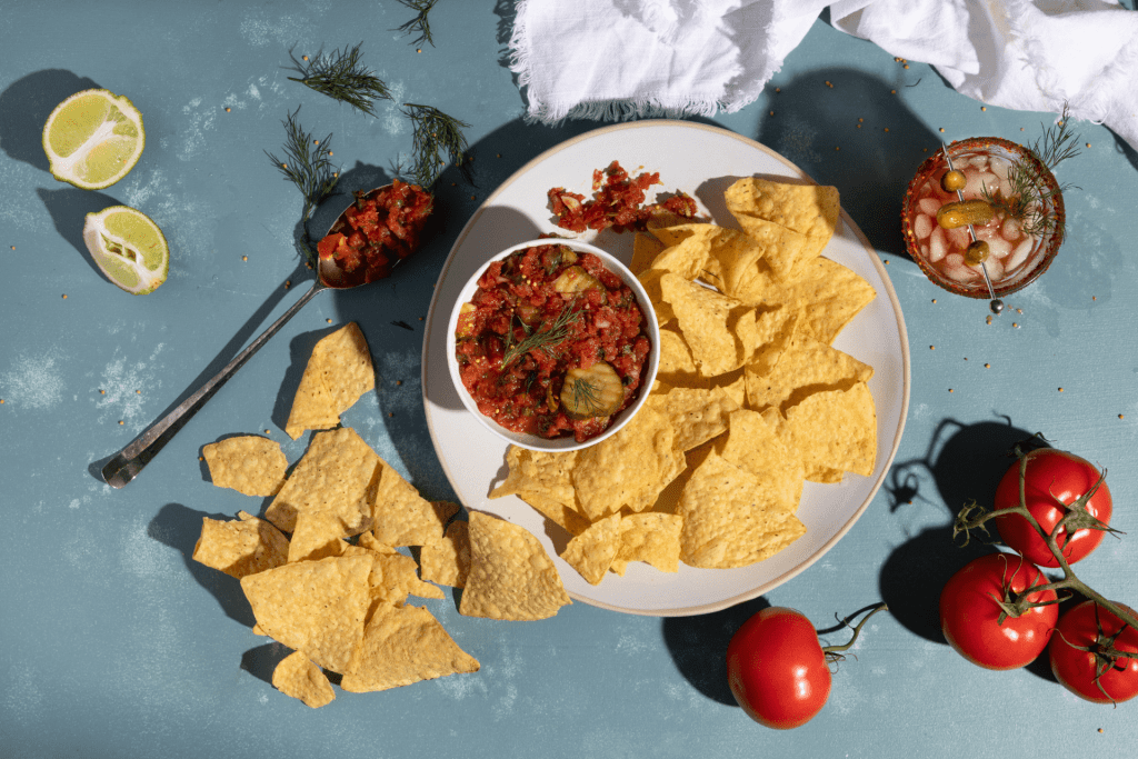 grazing boards with salsa
